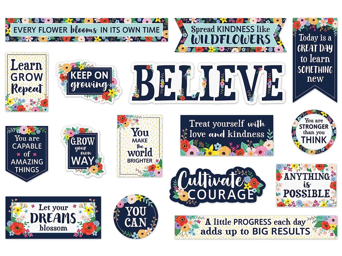 Wildflowers Motivational Bulletin Board Set - US 3506