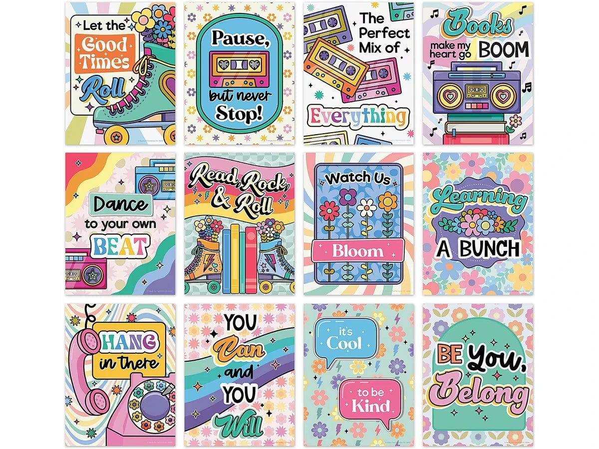 Retro Remix Groovy Motivational Mini Poster Pack - US 3643