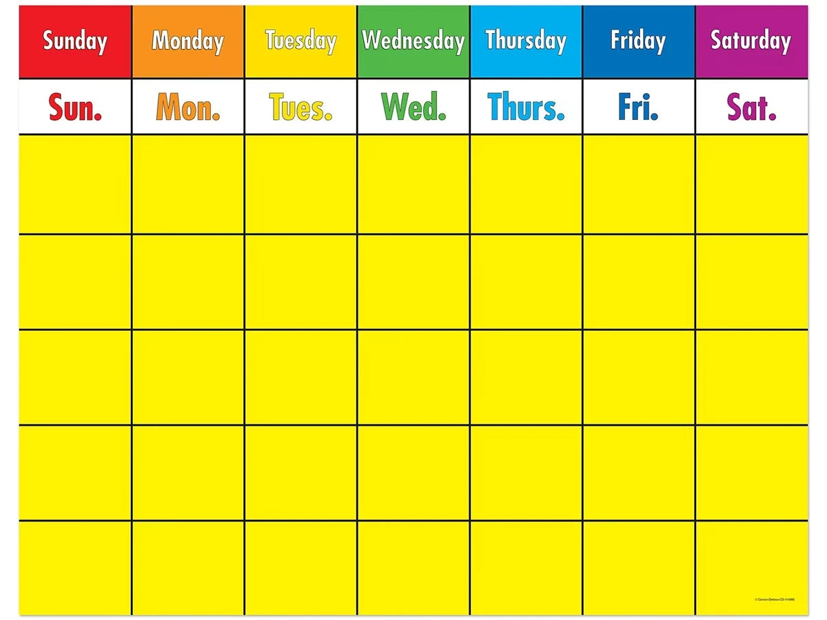 Write & Wipe Classroom Calendar - US 2199