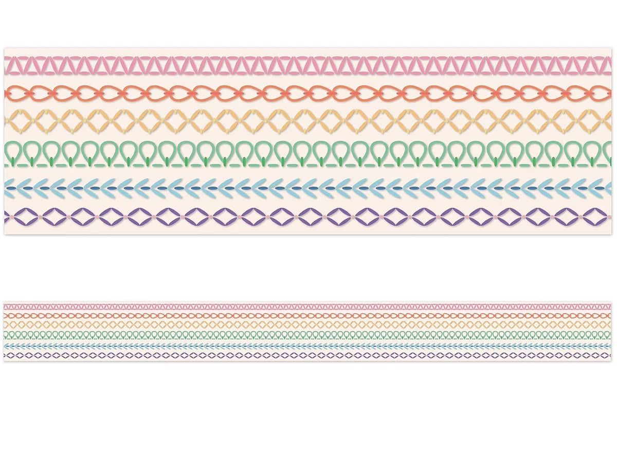 Crafty and Cool Rainbow Stitched Border - US 9725