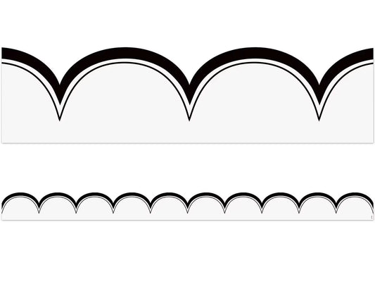 White with Black Scalloped Border - US 3623