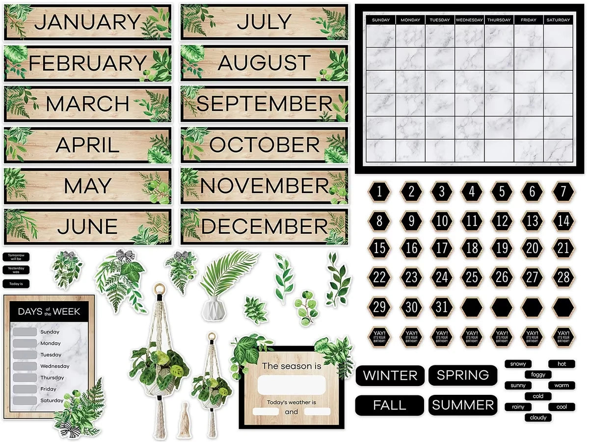 Simply Boho Calendar Bulletin Board Set - US 8284