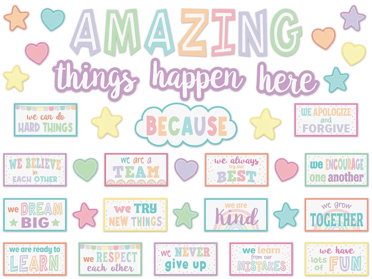 Pastel Pop Motivational Bulletin Board Set - US 5920
