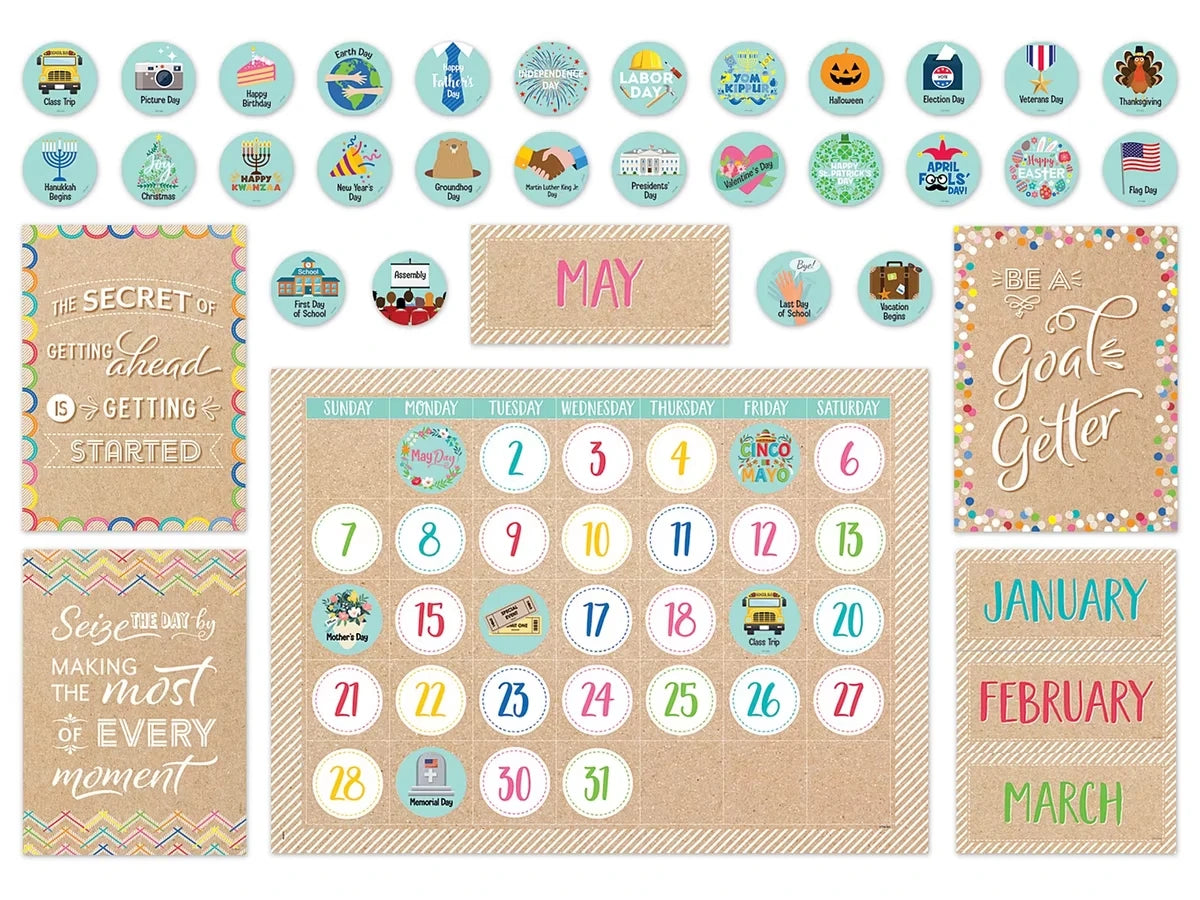 Krafty Pop! Calendar Bulletin Board Set - US 2399