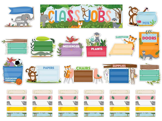 Jungle Friends Classroom Jobs Bulletin Board Set - US 9015