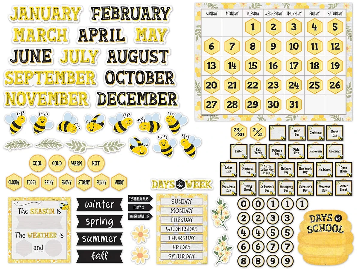 Buzzing Bees Calendar Bulletin Board Set - US 5397