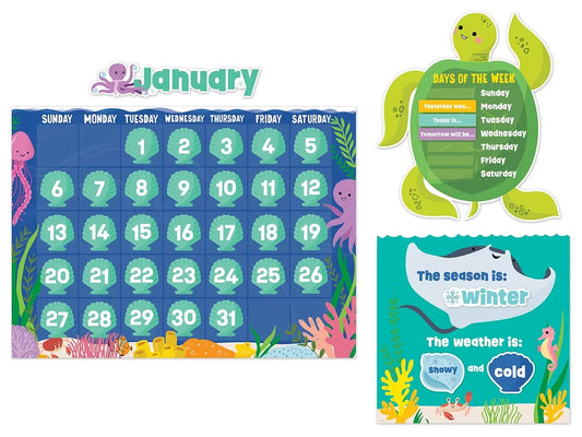 Sea Friends Calendar Bulletin Board Set - US 9326