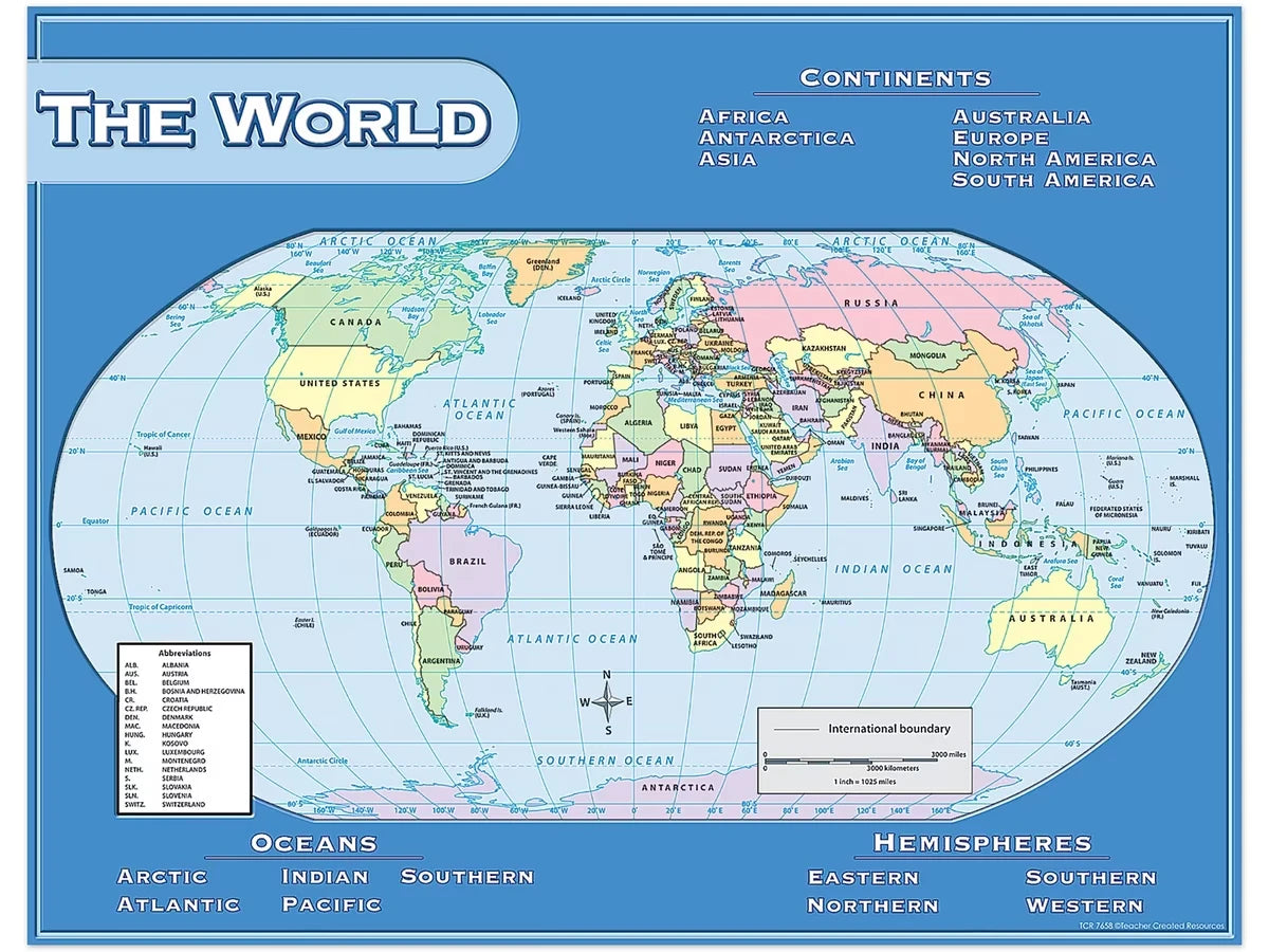 World Map Poster - US 4366