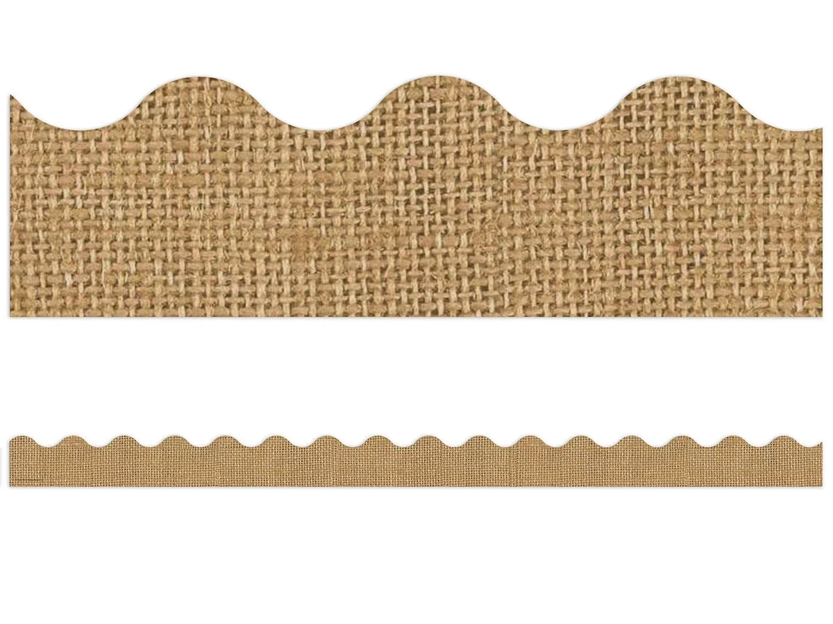 Shabby Chic Burlap Scalloped Border - US 6220