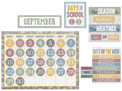 Classroom Cottage Calendar Bulletin Board Set - US 3693