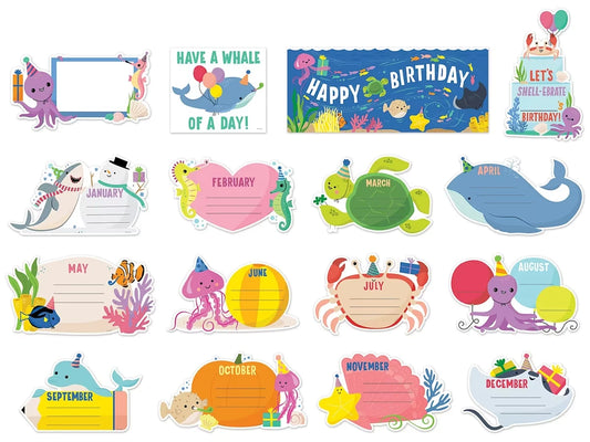 Sea Friends Birthday Bulletin Board Set - US 6181