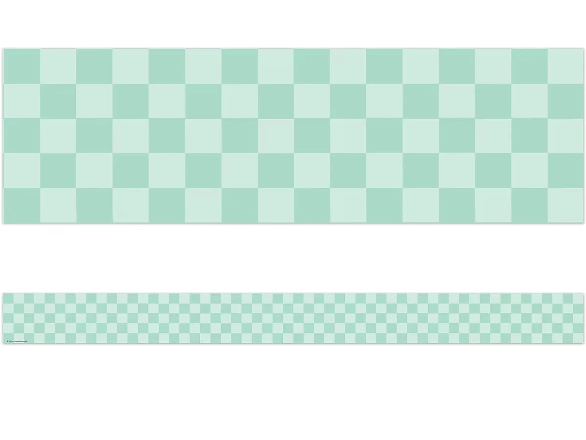 Cool for School Green Checkered Border - US 5968