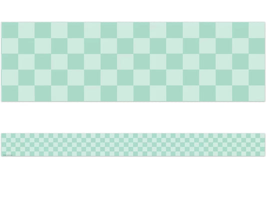 Cool for School Green Checkered Border - US 5968