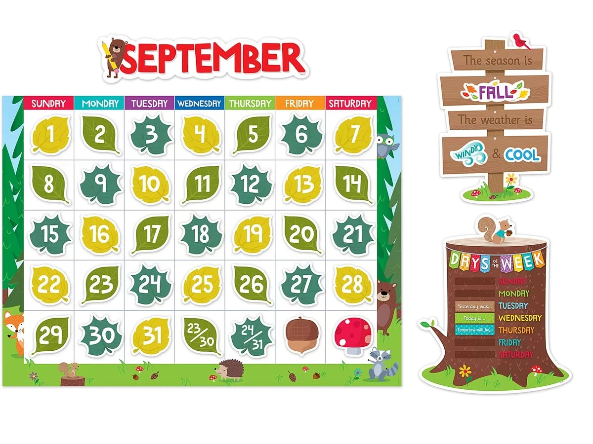 Woodland Friends Calendar Bulletin Board Set - US 4301