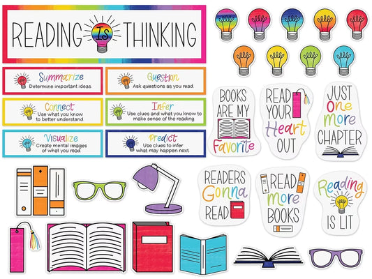Light Bulb Moments Reading Is Thinking Bulletin Board Set - US 4398