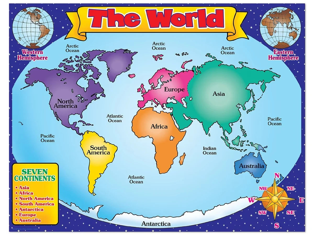 Friendly Write & Wipe World Map Poster - US 1507