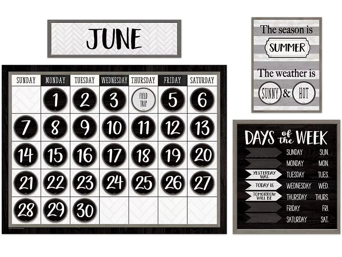 Modern Farmhouse Calendar Bulletin Board Set - US 1786