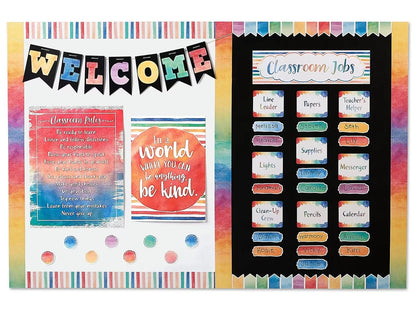 Watercolor Pennant Border - US 9113