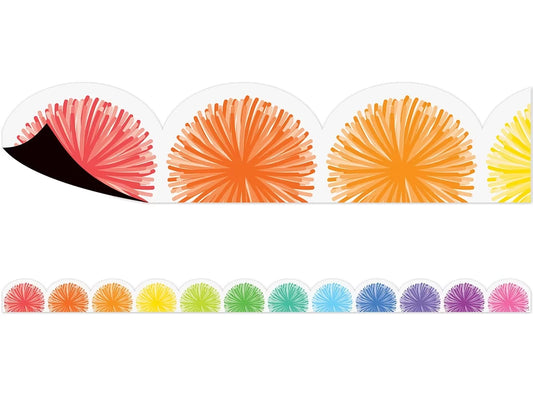 Colorful Poms Magnetic Scalloped Border - US 3723