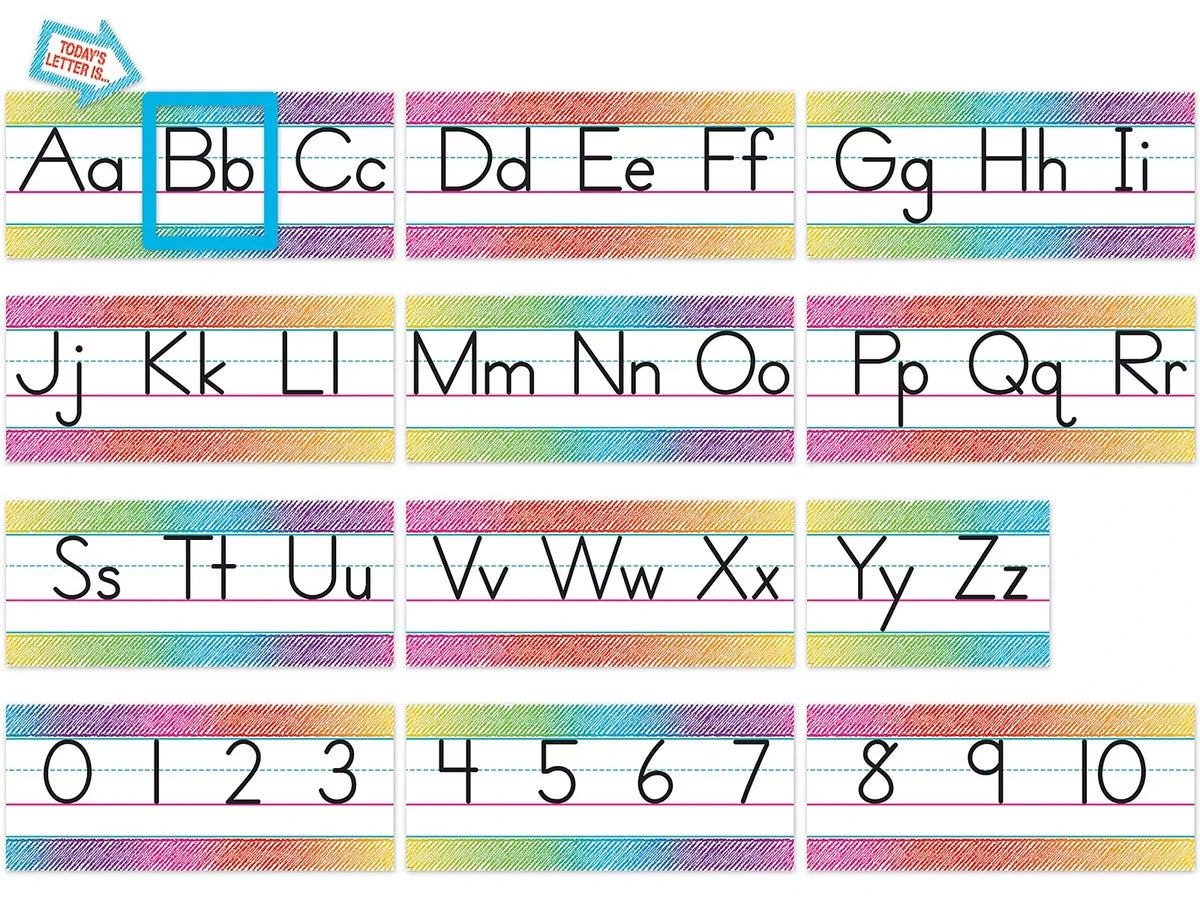 Scribble Traditional Manuscript Bulletin Board Set - US 8231