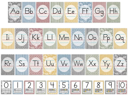 Classroom Cottage Alphabet Card Bulletin Board Set - US 1942