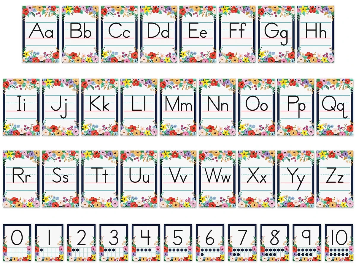 Wildflowers Alphabet Card Bulletin Board Set - US 6346