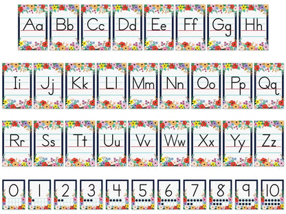 Wildflowers Alphabet Card Bulletin Board Set - US 6346