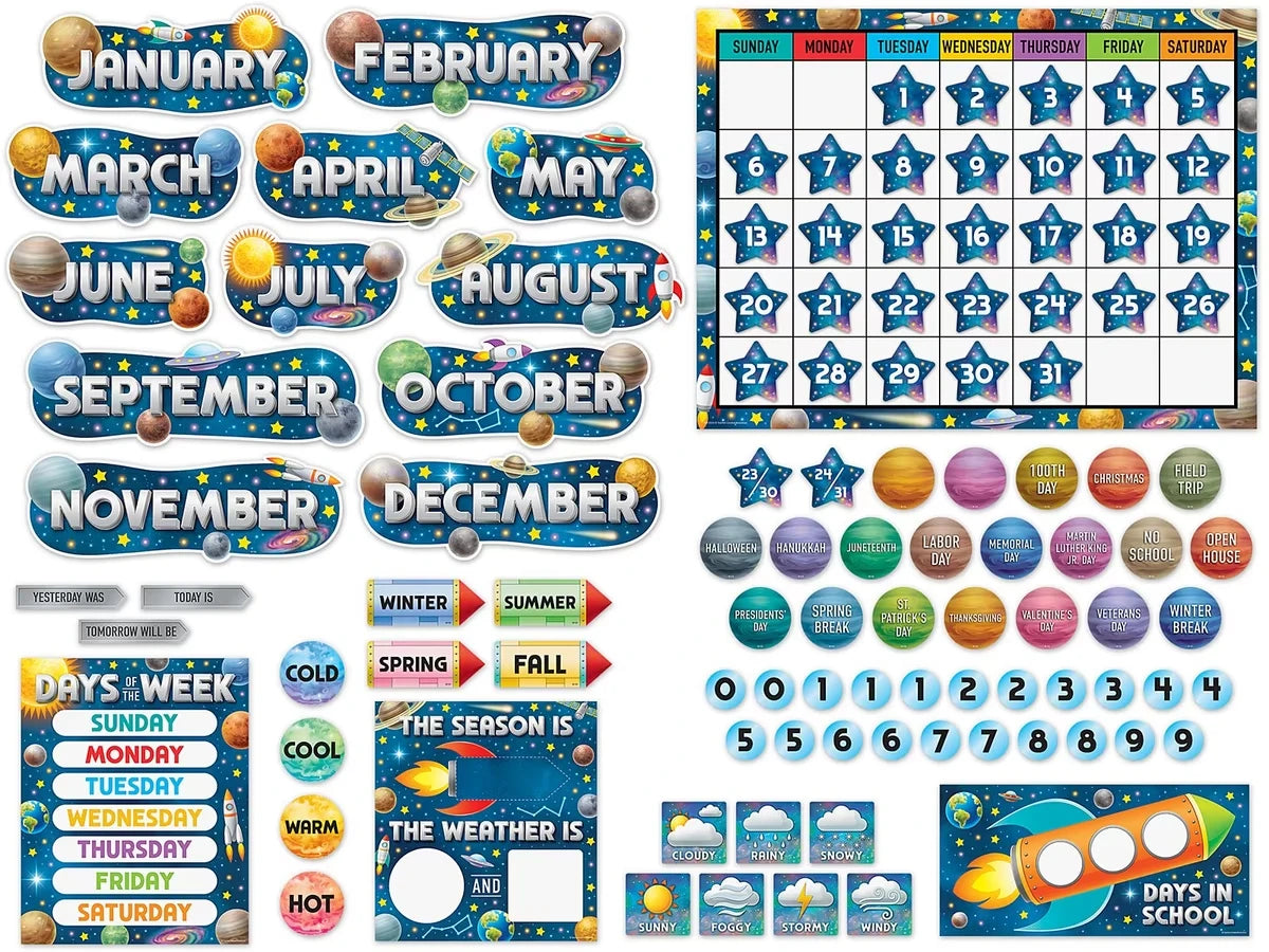 Outer Space Crew Calendar Bulletin Board Set - US 5663