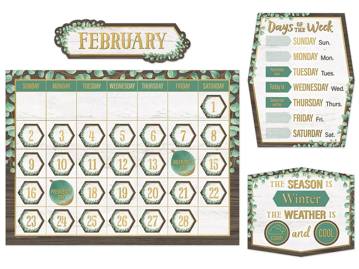 Eucalyptus Calendar Bulletin Board Set - US 7464