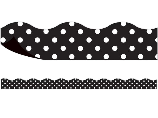 Black Polka Dot Magnetic Scalloped Border - US 9726