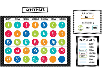 Pop of Color Calendar Bulletin Board Set - US 7467