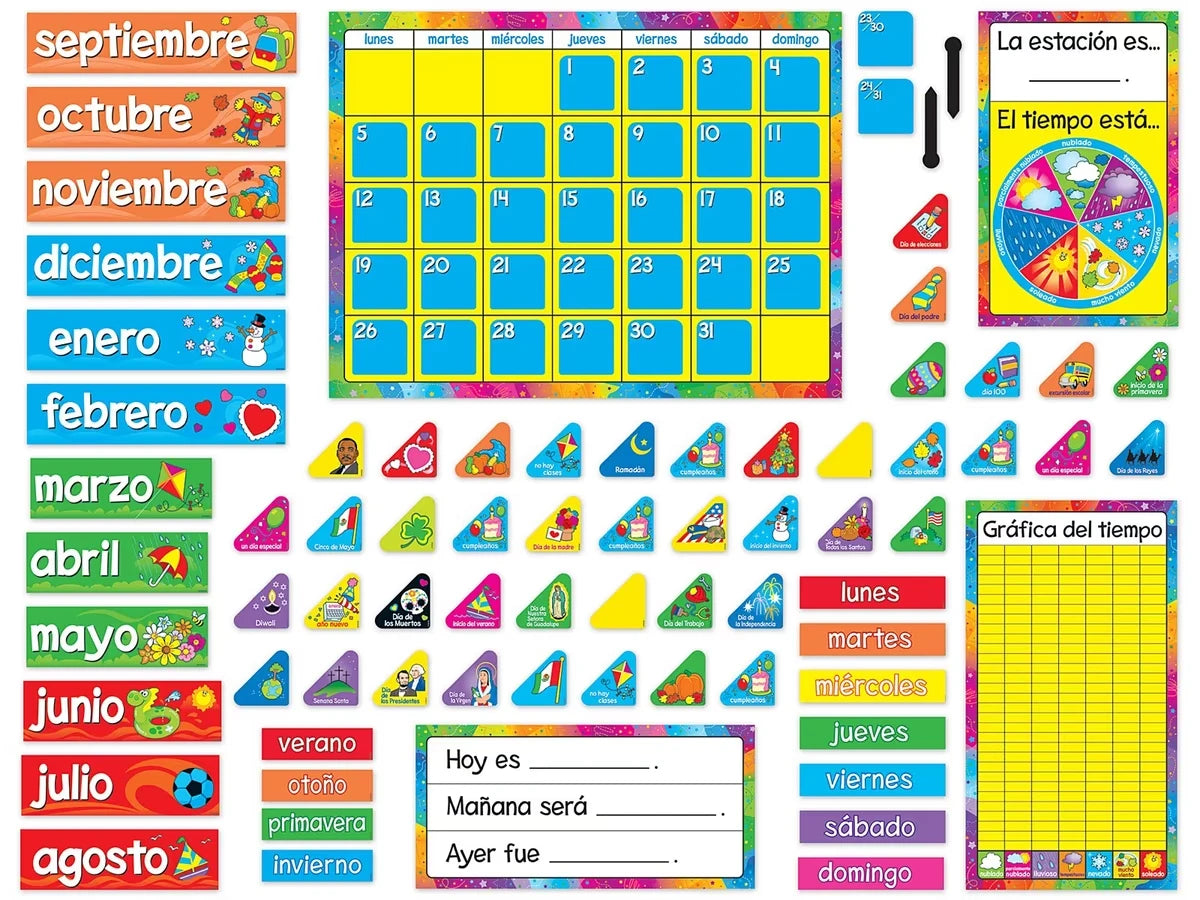 Spanish Calendario Anual Bulletin Board Set - US 8690