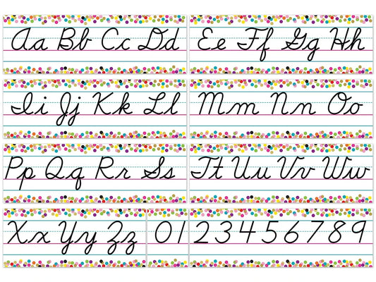 Confetti Cursive Bulletin Board Set - US 7368