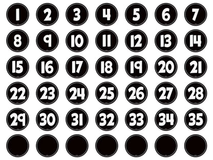 Black-And-White Numbers Magnetic Accents - US 1553
