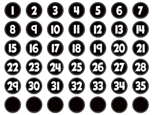 Black-And-White Numbers Magnetic Accents - US 1553