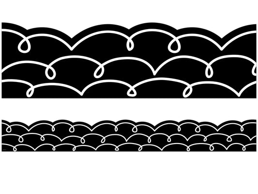 Loop-De-Loop Black & White Scalloped Border - US 4022