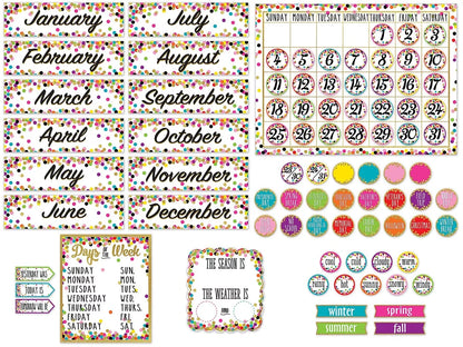 Confetti Calendar Bulletin Board Set - US 7048