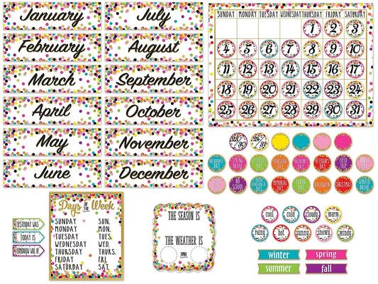 Confetti Calendar Bulletin Board Set - US 7048