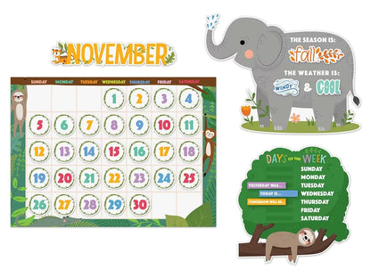 Jungle Friends Calendar Bulletin Board Set - US 4224