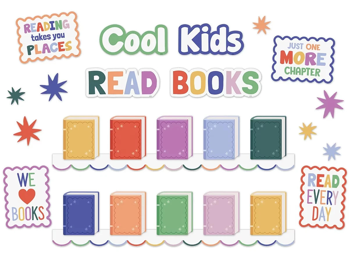 Color Crush Read Books Bulletin Board Set - US 2256