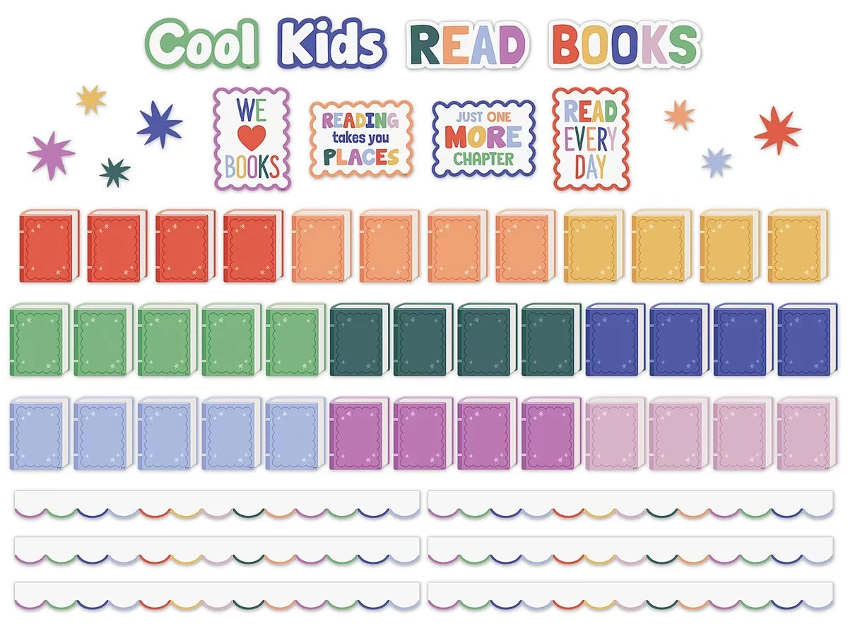 Color Crush Read Books Bulletin Board Set - US 2256