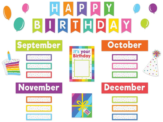 Colorful Birthday Bulletin Board Set - US 3728