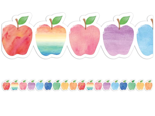 Watercolor Apple Border - US 9712