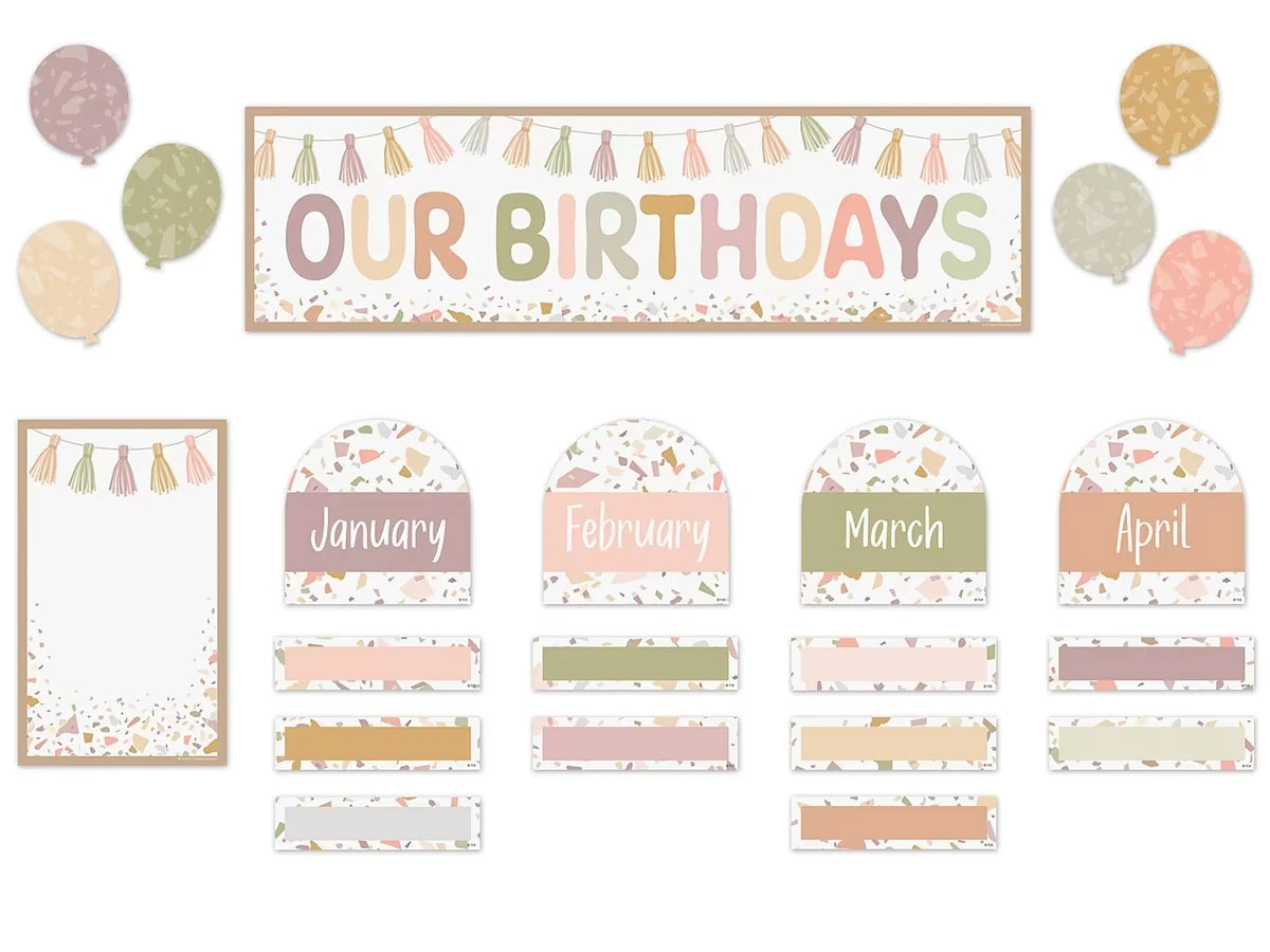 Terrazzo Tones Birthday Bulletin Board Set - US 5026