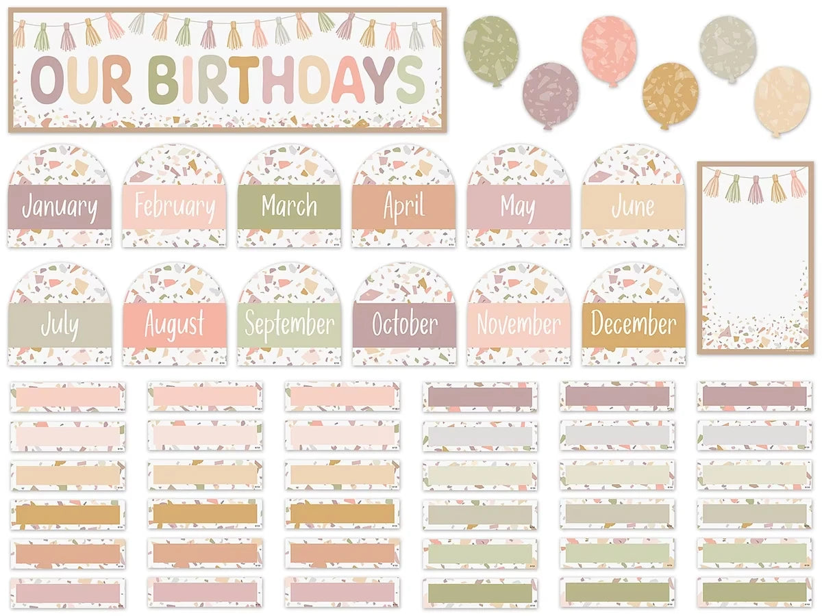 Terrazzo Tones Birthday Bulletin Board Set - US 5026