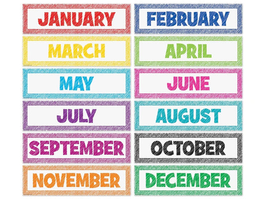 Scribble Months of the Year Bulletin Board Set - US 9006