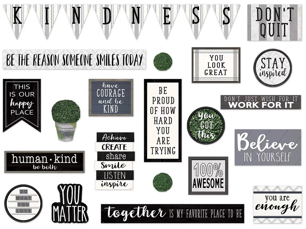 Modern Farmhouse Motivational Bulletin Board Set - US 1854