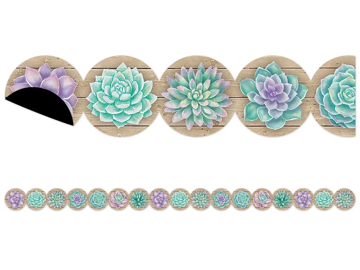 Rustic Bloom Succulent Magnetic Border - US 1120