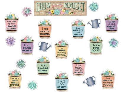 Rustic Bloom Growth Mindset Bulletin Board Set - US 2701