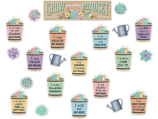 Rustic Bloom Growth Mindset Bulletin Board Set - US 2701